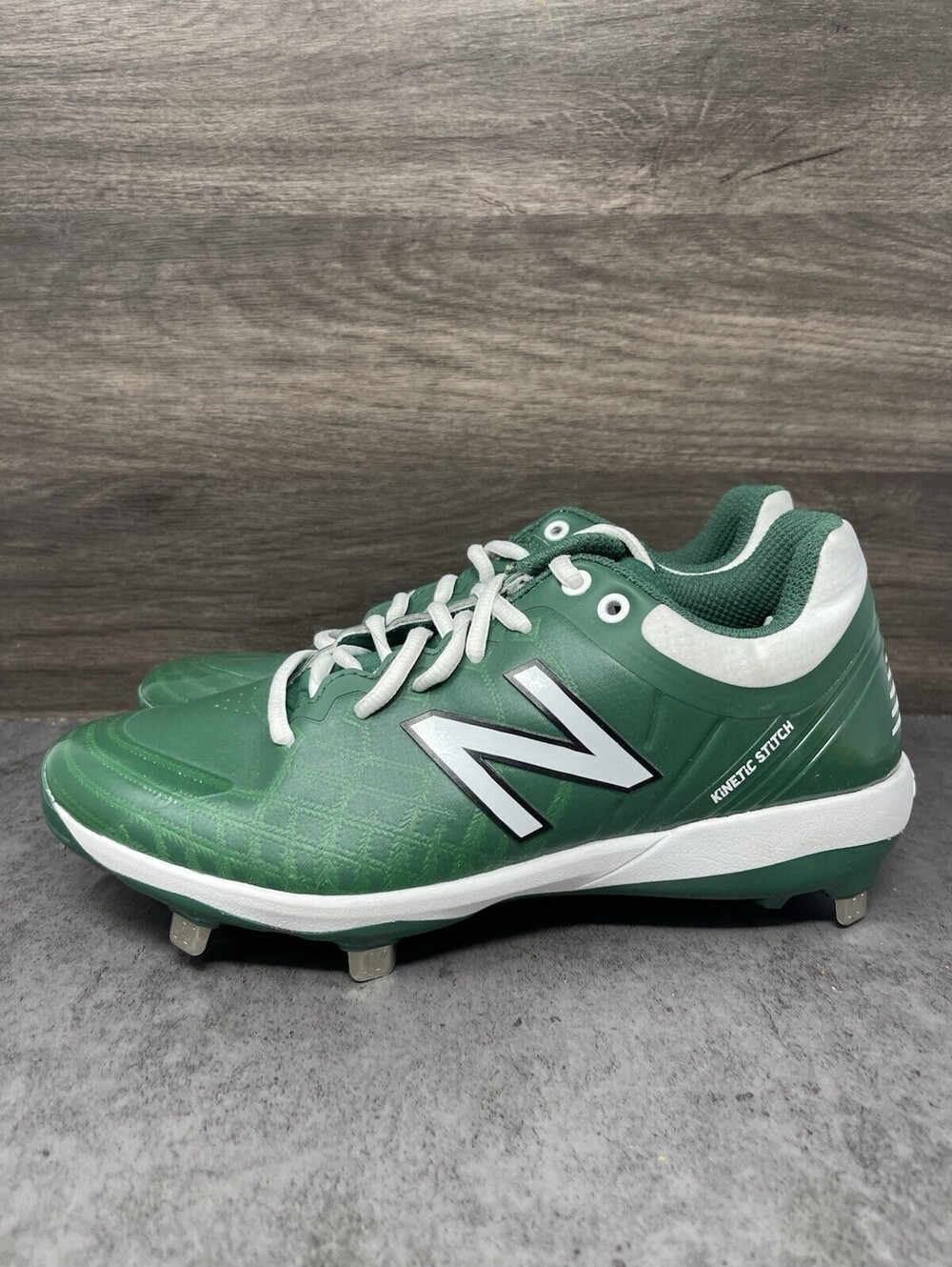 New Balance 4040v5 Baseball Cleats Mens Size 7.5 Green White Metal